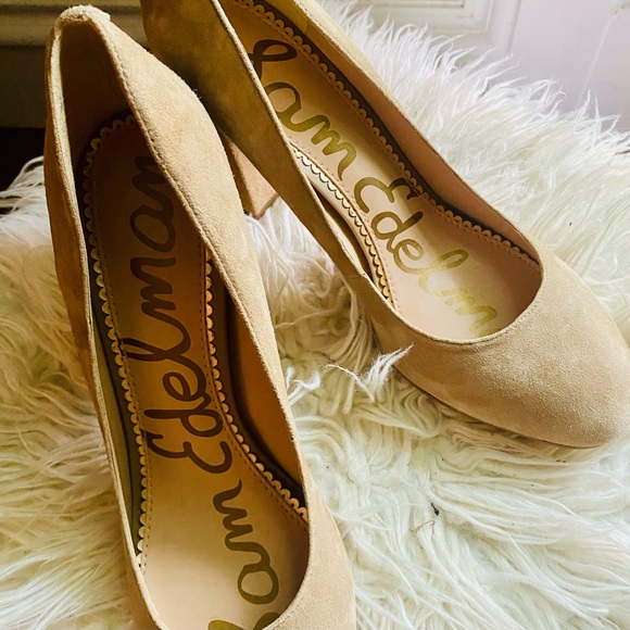 Sam Edelman Stillson Suede Pumps ~ Nude - Picture 3 of 5
